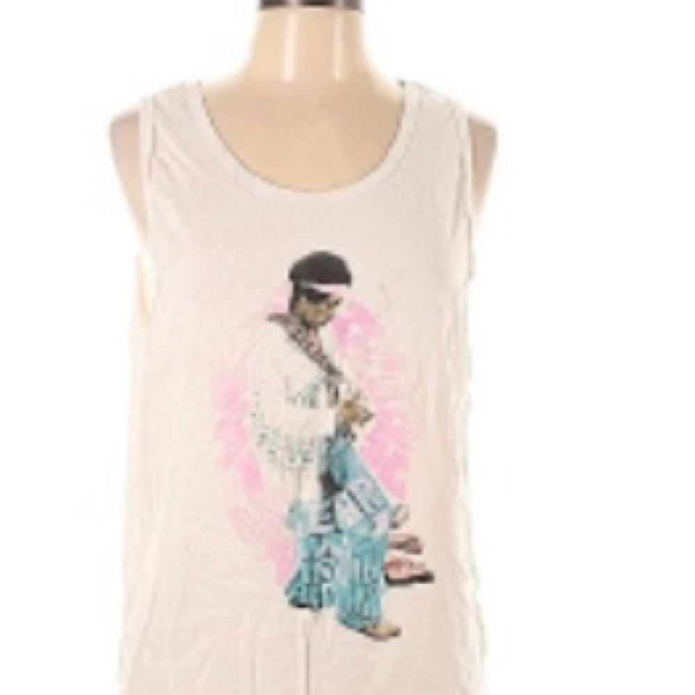 Old Navy White Graphic Tank Top